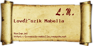 Lovászik Mabella névjegykártya